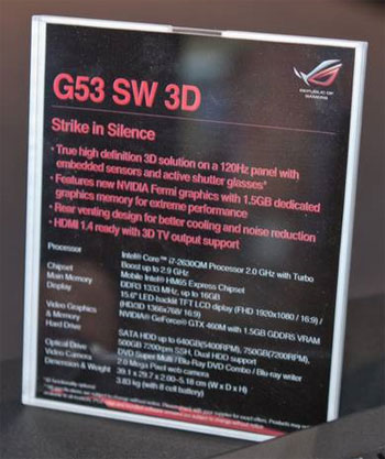 ASUS G53SW 3d and ASUS G74SX 3d
